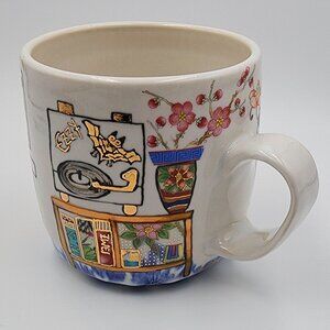 Ozzy Osbourne Homage - hand-painted Cup with modern interior and record playing